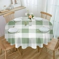 thumbnail image 1 of Sage Green Checkered Pattern In Spring Waterproof Tablecloth Table Decoration Wedding Home Kitchen Dining Room Round Table, 1 of 5