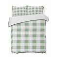 thumbnail image 1 of Sage Green Checkered Summer Quilt Set Twin Size, Soft Microfiber Quilted Bedding Set with 2 Pillow Shams, Green White Buffalo Plaid Lightweight All Season Bedspread Coverlet for Bedroom 68"x86", 1 of 6