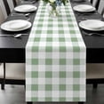 thumbnail image 1 of Sage Green Checkered Table Runner 120 Inches Long, Green White Buffalo Plaid Kitchen Coffee Dining Table Decoration for Home Party Birthday Wedding Home Decor 13x120 Inches, 1 of 8