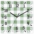 thumbnail image 1 of Sage Green Checkered Wooden Wall Clock Silent Non Ticking, Green White Buffalo Plaid Square Wall Clocks Battery Operated, Decor Clock for Home Office, Living Room, Kitchen, 10 Inch, 1 of 9