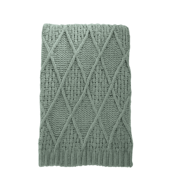 Manhattan Kids Sage Green Chenille Baby Blanket | Diamond Knit Pattern | Soft Newborn Baby Blanket for Boys and Girls | Lightweight Cozy Breathable Baby Shower Gift | Nursery and Stroller Blanket