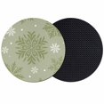 thumbnail image 1 of Sage Green Christmas Coasters Set of 2, Absorbent Coasters for Drinks, Winter Xmas Snowflakes Textured Coaster for Desk Coffee Table Protection, Home Decor House Warming Gifts 4", 1 of 8