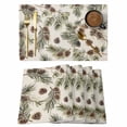thumbnail image 1 of Sage Green Christmas Placemats Set of 8, Rustic Pine Cones Xmas Botanical Placemats for Dining Table, Place Mats for Kitchen Tabletop, Waterproof Wipeable Dining Table Mats Set, 1 of 9