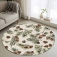 thumbnail image 1 of Sage Green Christmas Round Area Rug 4 FT, Non Slip Indoor Outdoor Rug, Rustic Pine Cones Xmas Botanical Washable Soft Circular Carpet Non-Shedding Floor Mat for Coffee Table Nursery Foyer Balcony, 1 of 8