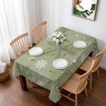 thumbnail image 1 of Sage Green Christmas Table Cloth Waterproof Tablecloths, Winter Xmas Snowflakes Textured Tablecloth Dining Table Cover for Kitchen Party Tabletop Outdoor, Rectangle Tablecloth 52x70 Inch, 1 of 9