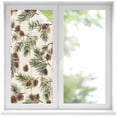 thumbnail image 1 of Sage Green Christmas Window Privacy Film, Rustic Pine Cones Xmas Botanical Static Cling UV Sun Blocking Heat Control Window Tint, Non-Adhesive One Way Windows Privacy Cover 19.6''x39.3'', 1 of 7
