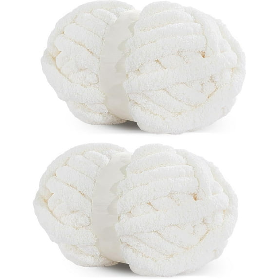 Sage Green Chunky Chenille Yarn for Crocheting, Bulky Thick Fluffy Yarn for Knitting,Super Bulky Chunky Yarn for Hand Knitting Blanket, Soft Plush Yarn, 2 /6 Jumbo Pack (27 yds,8 oz Each Skein)