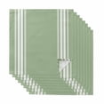 thumbnail image 1 of Sage Green Cloth Napkins, Farmhouse Sage Green White Striped Washable and Reusable Dinner Napkins Set of 8, Table Napkin for Kitchen Party Birthday Wedding Hotel Housewarming 20"x20", 1 of 8