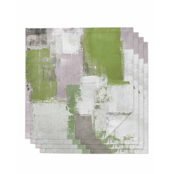 Sage Green Cloth Napkins Washable Set of 4, Modern Geometric Grey Oil Painting Abstract Reusable Dinner Table Napkins Cloth Bulk for Weddings Kitchen Restaurants Hotel Events Parties 20 x 20 Inch
