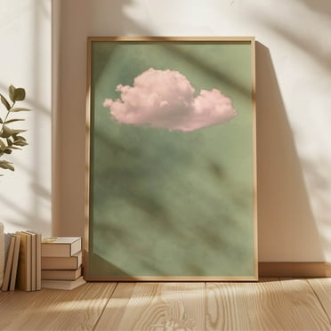 Sage Green Cloud Wall Art Print, Blush Pink Decor, Pastel Decor, Abstract Art, Large Living Room Decor, Calming Bedroom, Summer Spring Print Wall Art, Modern Wall Decor, 8x12 UNFRAMED