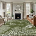 thumbnail image 1 of Sage Green Coastal Area Rugs 6'x9', Washable Small Throw Rugs for Kitchen Dining room, Starfish Coral Summer Beach Ocean Indoor Outdoor Rug Non-Slip Low Pile Carpet Runner Reversible Floor Mats, 1 of 8