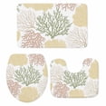 thumbnail image 1 of Sage Green Coastal Bath Mat 3 Piece Bathroom Rug Set, Coral Ocean Marine Modern Sea Non Slip Bath Rug Contour Mat and Toilet Lid Cover, Absorbent Shower Mats Soft Bath Rugs and Mats Sets, 1 of 8