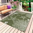 thumbnail image 1 of Sage Green Coastal Outdoor Rug 5x7 Ft, Non Slip Washable Area Rug, Starfish Coral Summer Beach Ocean Patio Rugs Carpet Runner, Large Floor Mat for Indoor/Outdoor Deck Porch Camping, 1 of 8