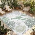 thumbnail image 1 of Sage Green Coastal Outdoor Rug 5x7 Ft - Reversible Patio Rug Outdoor Camping Rugs, Summer Lobster Coral Nautical Washable Indoor Outdoor Area Rugs, Non-Slip Outdoor Carpet Runner for Deck/Porch, 1 of 8