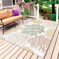 thumbnail image 1 of Sage Green Coastal Outdoor Rug for Patio/Deck/Porch, Non-Slip Large Area Rug 5 x 7 Ft, Coral Ocean Marine Modern Sea Indoor Outdoor Rugs Washable Area Rugs, Reversible Camping Rug Carpet Runner, 1 of 8
