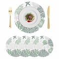 thumbnail image 1 of Sage Green Coastal Round 13 Inch Placemats Set of 4, Ocean Coral Starfish Shell Seahorse HeatResistant Non Slip Place Mats for Dining Table, Wipeable Braided Kitchen Table Mats for Housewarming, 1 of 9