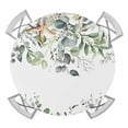 thumbnail image 1 of Sage Green Coastal Round Tablecloth for 36-44 Inch Tables, Fitted Table Cover with Elastic Edge, Spring Eucalyptus Leaves Waterproof Outdoor Table Cloth Protector for Patio Garden Dinner Picnic, 1 of 9