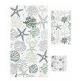 thumbnail image 1 of Sage Green Coastal Towel Set of 3, Soft Microfiber Bath Towels, Hand Towel, Washcloths, Summer Beach Starfish Coral Nautical Quick-Dry Absorbent Towels for Bathroom Kitchen Hotel Beach Gym Spa, 1 of 7