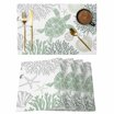 Navy Blue Coral Coastal Placemats Set of 12, Cotton Linen Fabric Place ...