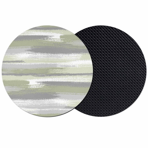 Sage Green Coasters Set of 2, Absorbent Coasters for Drinks, Modern Abstract Grey Striped Art Coaster for Desk Coffee Table Protection, Home Decor House Warming Gifts 4"