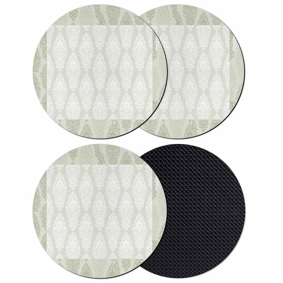 Sage Green Coasters Set of 4, Absorbent Coasters for Drinks, Vintage Elegant Abstract Art Coaster for Desk Coffee Table Protection, Home Decor House Warming Gifts 4"