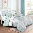 thumbnail image 1 of Sage Green Comforter Set Queen Size - 7-Pieces Amanda Floral Bedding Set, 1 of 7