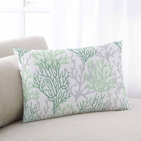 Sage Green Coral Coastal Body Pillow Cover, Pillowcase Protectors with Zipper, Breathable Decorative Throw Pillow Case Cover, Summer Beach Seaside Nautical Pillow Shams for Couch Sofa 24x36Inch