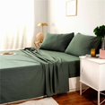 Sage Green Cotton Queen Sheet Set 100 Cotton Bedding with Flat Sheet