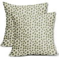 thumbnail image 1 of Sage Green Cream Pillow Covers 20x20 Set of 2 Boho Design Polka Dot Throw Pillows Modern Brush Strokes Print Decorative Outdoor Pillowcase Square Cushion Cover Linen Case for Sofa Couch Bed, 1 of 6