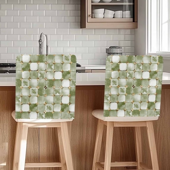 Sage Green Crystal Flower Chair Covers Set of 4 Irregular Texture Chair Back Covers Stretch Removable Washable Slipcovers Protector for Dining Room Kitchen Party Decor