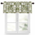 thumbnail image 1 of Sage Green Crystal Flower Valances for Windows, 42 x 12in, Irregular Texture Rod Pocket Kitchen Valance Curtain Light Filtering Window Treatments for Living Room Bedroom, 1 Panel, 1 of 7