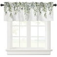 thumbnail image 1 of Sage Green Curtain Valance for Windows Watercolor Eucalyptus Leaf Rod Pocket Valance Window Treatments Plant Leaves with Floral Short Curtains for Kitchen Bathroom Bedroom, 1 of 4