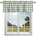thumbnail image 1 of Sage Green Curtain Valances for Windows Treatment Tier Curtains, Country French Rustic Buffalo Plaid Check Curtain Short Valance Curtain Rod Pocket Curtains for Kitchen Living Room, 54x18 in, 1 of 6