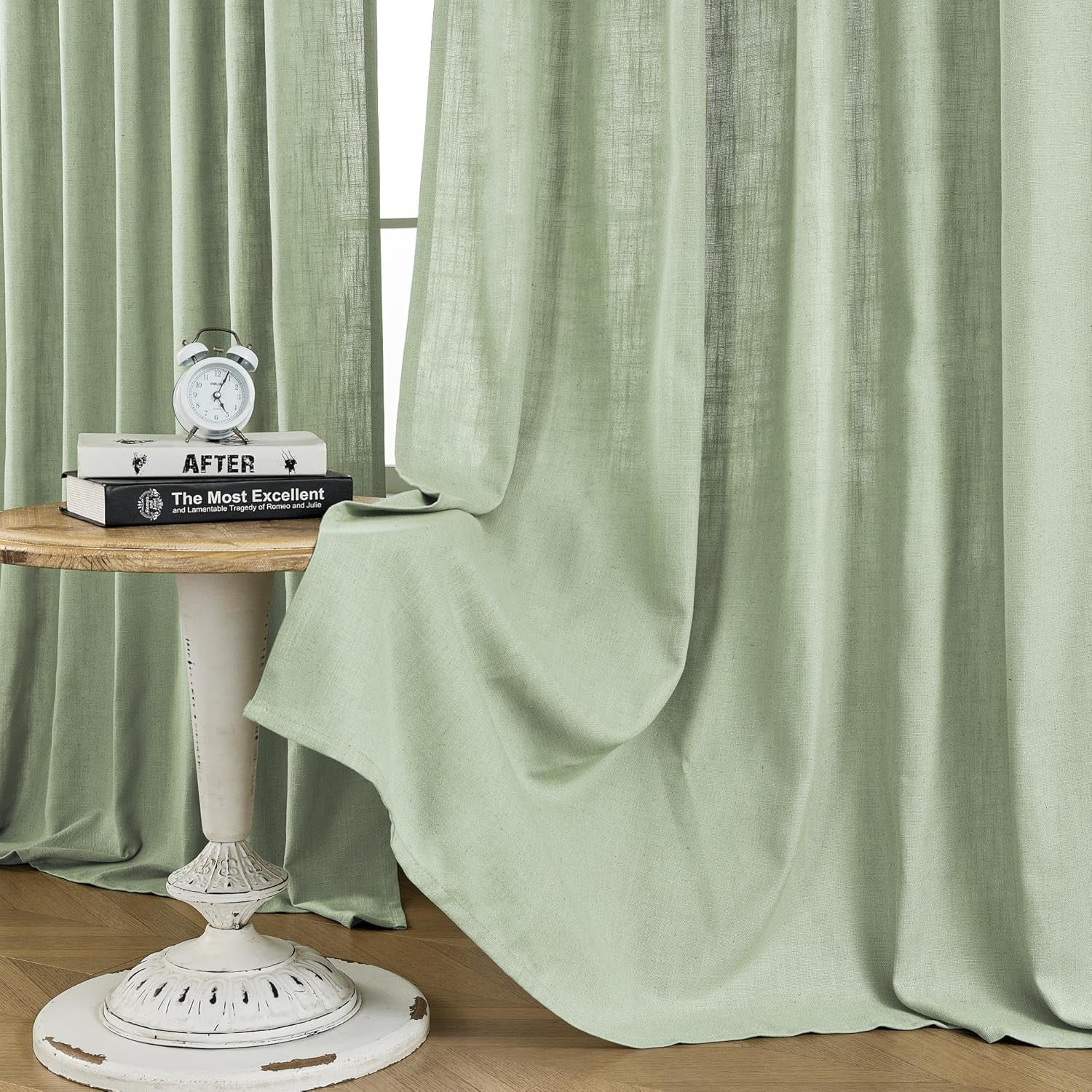 Sage Green Curtains 108 Inches Long Linen Drapes Long Curtains 108 ...