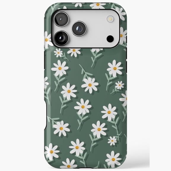Sage Green Cute Daisy Spring Flower iPhone Case 17 16 15 14 13 12 11 Pro Max