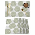 thumbnail image 1 of Sage Green Dahlia Placemats Set of 4, Country Grey Flowers Floral Farmhouse Placemats for Dining Table, Place Mats for Kitchen Tabletop, Waterproof Wipeable Dining Table Mats Set, 1 of 9