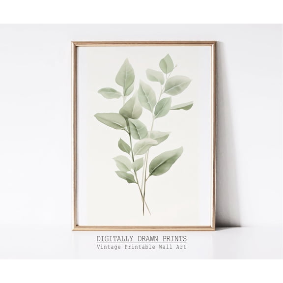 Sage Green Dandelion Botanical Print, Unframed Paper Poster 8x10in