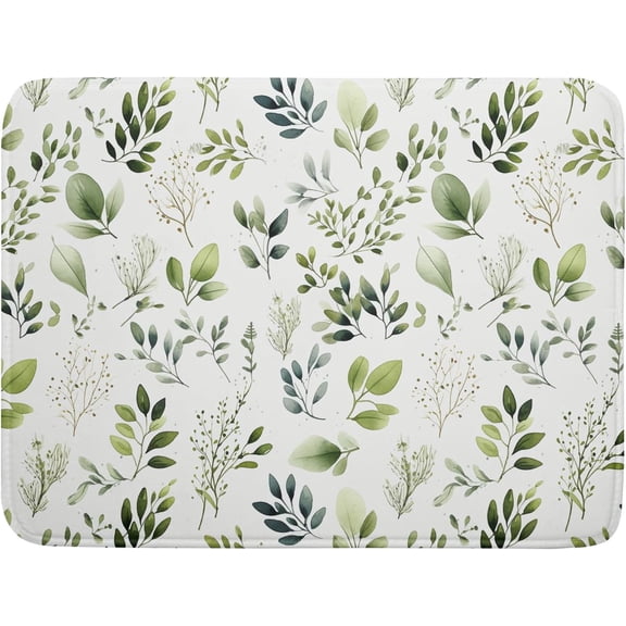 Sage Green Dish Drying Mat - Leaf Dish Mat Botanical Drying Kitchen Mats Spring Dish Pad 18x24 Summer Dish Drainer Mat Drying Mats for Dishes