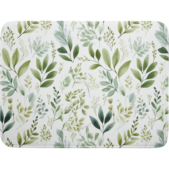Sage Green Dish Drying Mat - Tropical Leaf Drying Pad 18x24 Inch Spring Summer Dish Drainer Mat Protector for Kitchen Countertops Counter