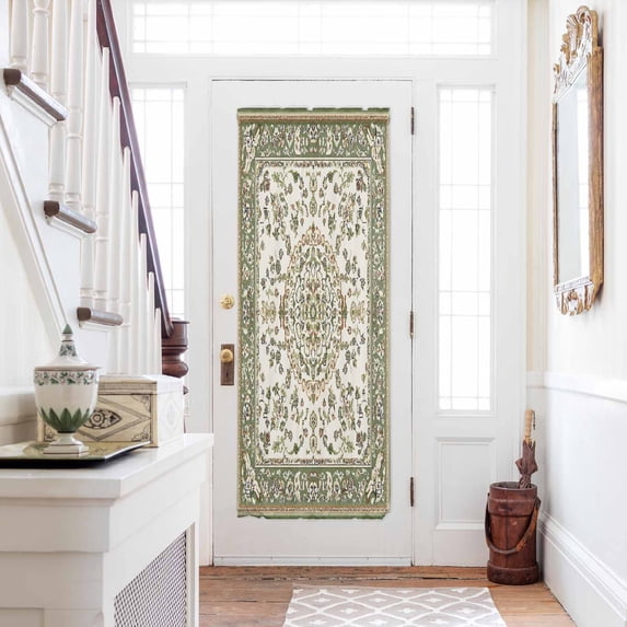Sage Green Door Curtains for Door Window, French Sidelight Front Back Door Curtains With Tieback, Southwest Tribal Antique Boho-Chic Heritage Kitchen Rod Pocket Drapes Panel, 25"x72"