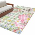 thumbnail image 1 of Sage Green Easter Area Rugs Collection 4'x6', Spring Easter Bunny Eggs Floral Plaid Non Slip Indoor Rectangle Throw Runner Rug Floor Mat Carpet for Living Room Dining Table Bedroom Nursery, 1 of 9