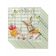 thumbnail image 1 of Sage Green Easter Cloth Napkins Set of 6 Reusable Dinner Napkins, Bunny Spring Floral Checkered Cocktail Napkin Washable Table Napkins for Wedding/Holiday Party/Baby Shower 20"x20", 1 of 7