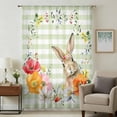 thumbnail image 1 of Sage Green Easter Sheer Curtains 84 Inches Long, Bunny Spring Floral Checkered Light Filering Curtains, Breathable Simi Curtain Privacy Drapes for Living Room Bedroom Lightweight Window Treatment, 1 of 9