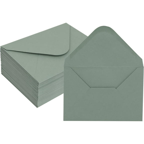 Sage Green Envelopes, V-flap Water Gummed, Thick Paper, Blank for Greeting Cards, Invitations, Wedding, Personalize Gift, Announcements, Photos