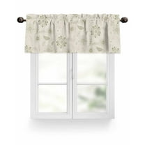 Sage Green Ethnic Paisley Flower Curtain Valances,Vintage Pattern on Burlap Small Window Treatment for Kitchen Living Room Bathroom,42" x 18"