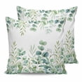 thumbnail image 1 of Sage Green Eucalyptus 26x26 Pillow Covers Set of 2, Farmhouse Botanical Leaves Throw Pillow Covers Decorative Couch Cushion Case, Microfiber Square Pillowcases for Bedroom Car Living Room, 1 of 7