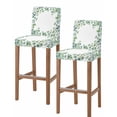 thumbnail image 1 of Sage Green Eucalyptus Bar Stool Covers Set of 2, Spring Summer Pastoral Leaves Stretch Washable Bar Chair Covers with Backs, Removable Pub Counter Height Chair Cover for Kitchen Dining Room Cafe, 1 of 7