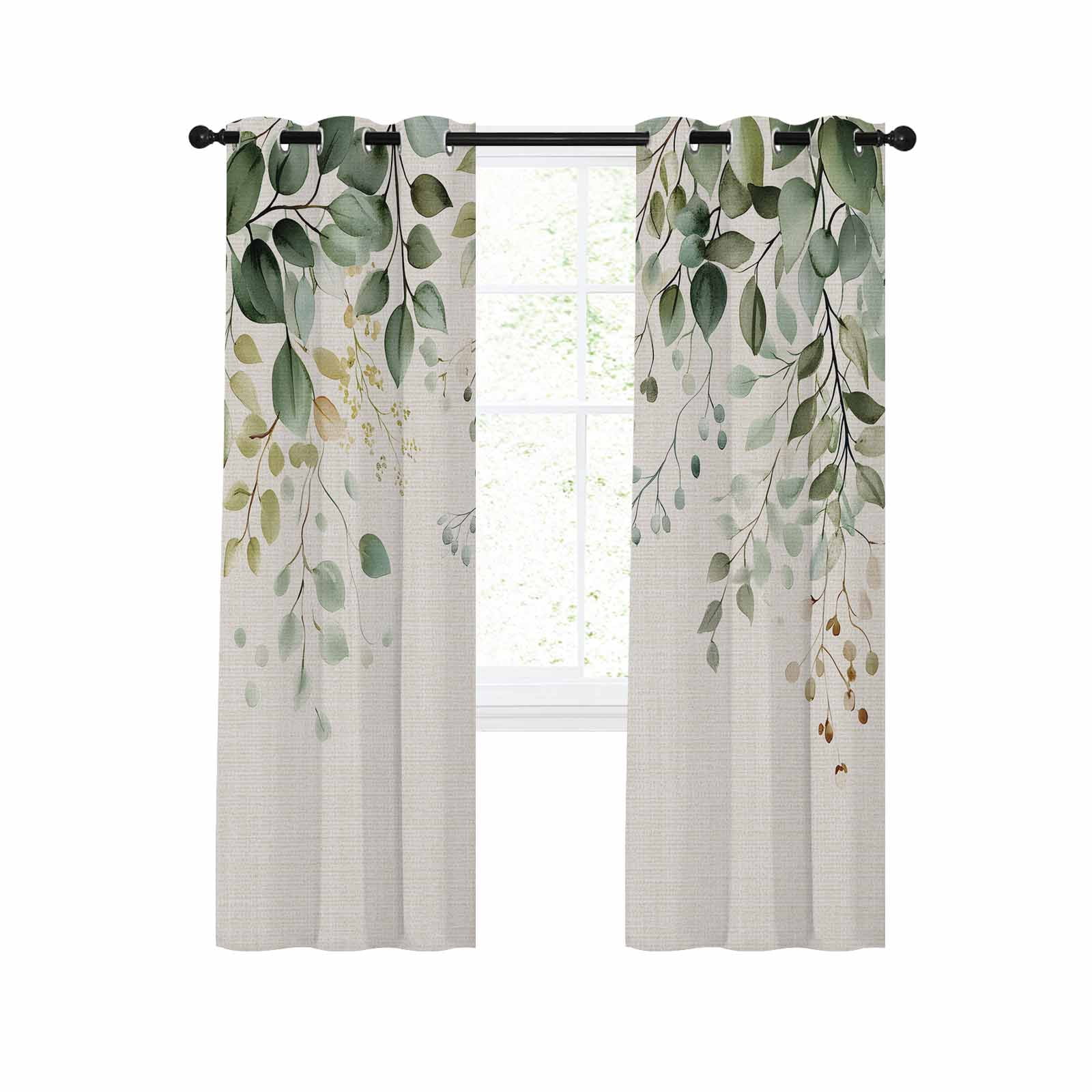 Sage Green Eucalyptus Blackout Curtains 54 Inches Long for Bedroom ...