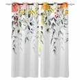 thumbnail image 1 of Sage Green Eucalyptus Blackout Curtains for Bedroom/Living Room, Thermal Insulated Kitchen Curtains, Spring Farmhouse Tulips Leaves Grommet Darkening Window Treatment Drapes 27.5"x39"x2, 1 of 8