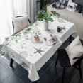 thumbnail image 1 of Sage Green Eucalyptus Coastal Table Cloth Waterproof Tablecloths, Beach Conch Jellyfish Tablecloth Dining Table Cover for Kitchen Party Tabletop Outdoor, Rectangle Tablecloth 60x120 Inch, 1 of 9